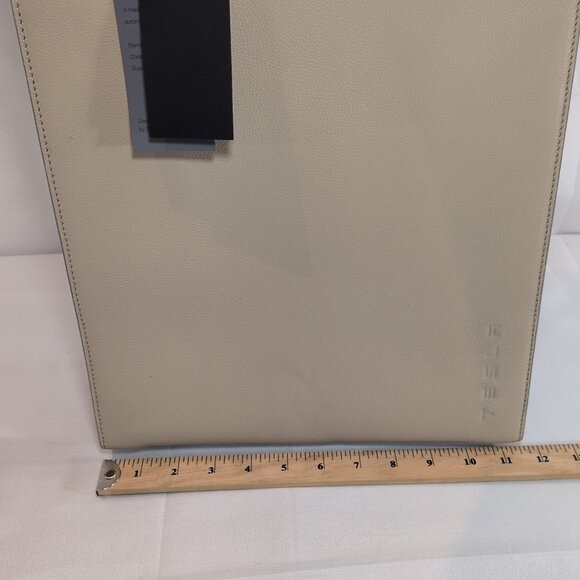 Tesla Corsicana Tote Leather Purse Bag NEW NWT Beige Grey Handbag Satchel $500 - Picture 15 of 16